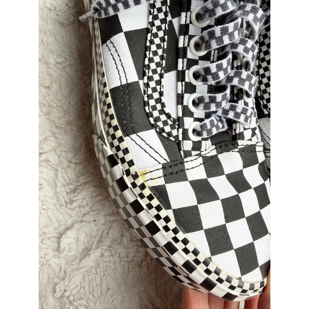 Vans Old Skool All Over Checkerboard Platform Sneakers Black True White 8 - Picture 5 of 11